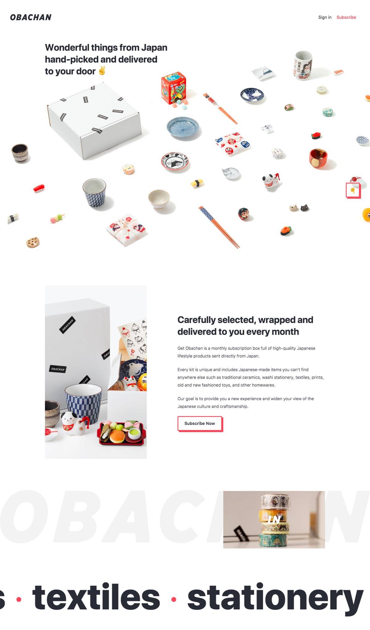 eCommerce website: Obachan