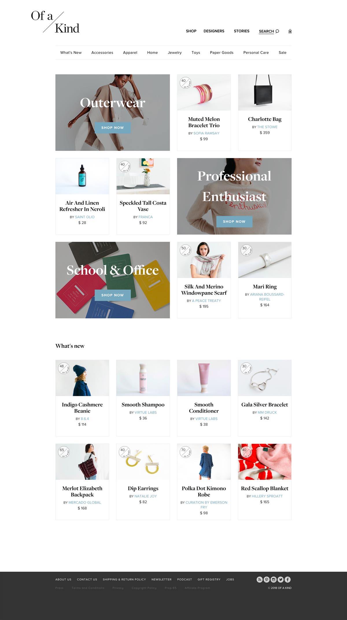 eCommerce website: Of a Kind