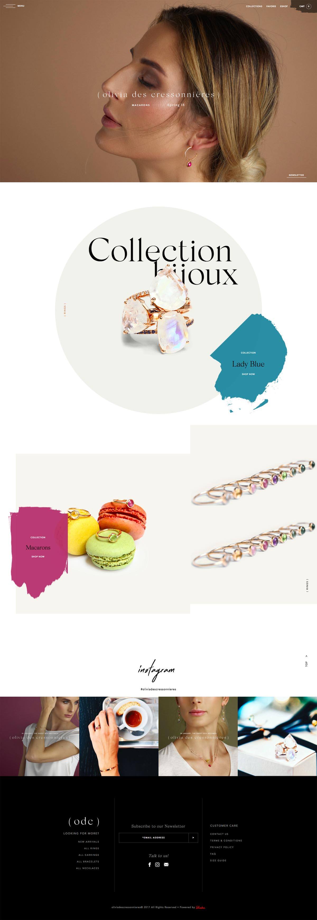 eCommerce website: Olivia des Cressonnnières