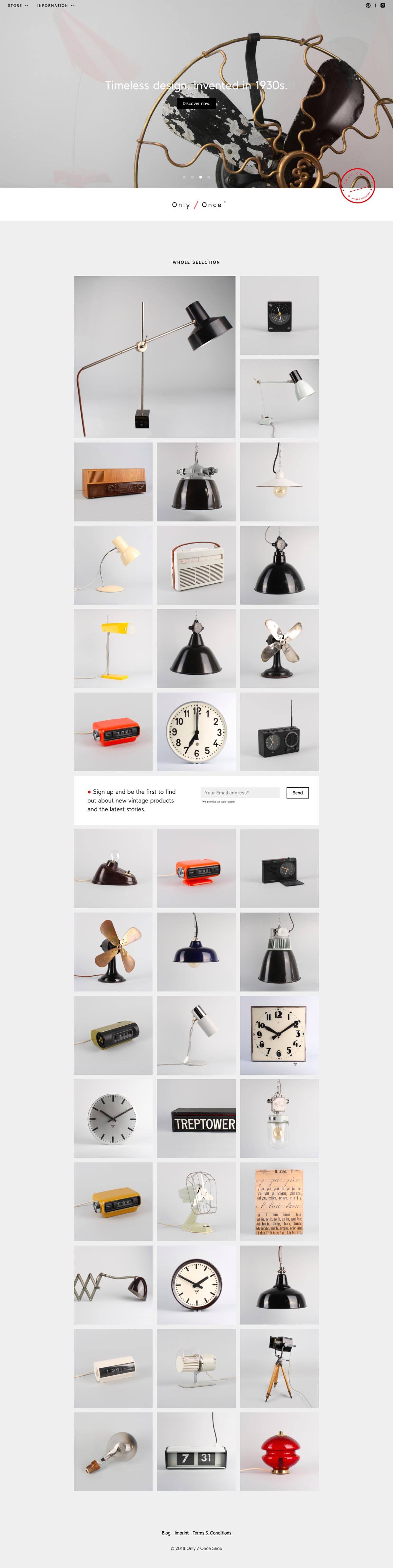 eCommerce website: Only/Once