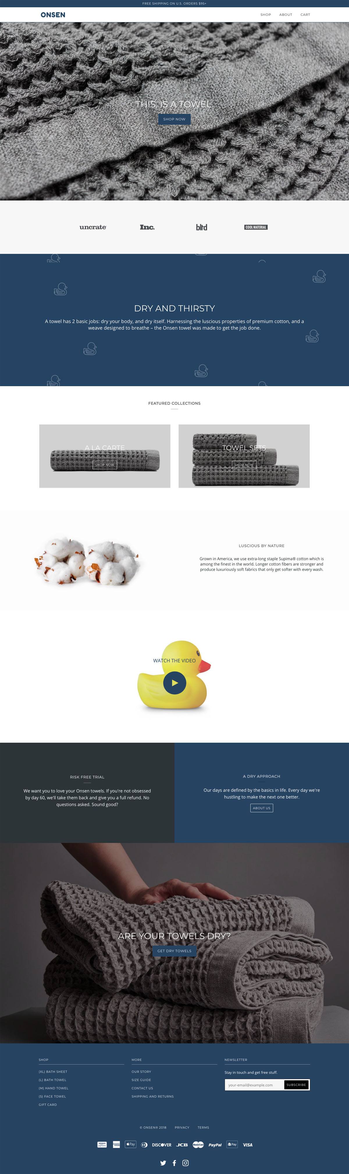 eCommerce website: Onsen