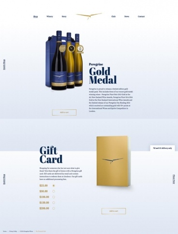 eCommerce website: Peregrine Wines
