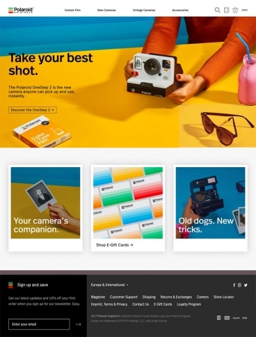 eCommerce website: Polaroid Originals