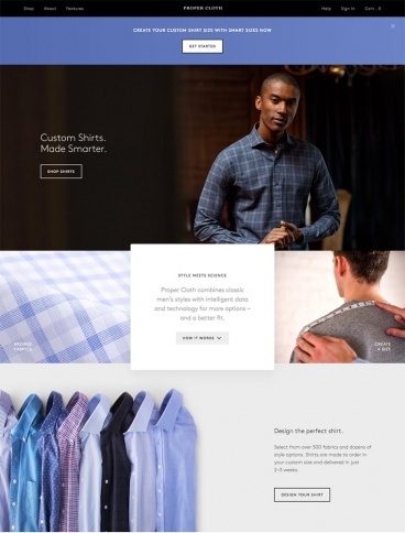 eCommerce website: Proper Cloth