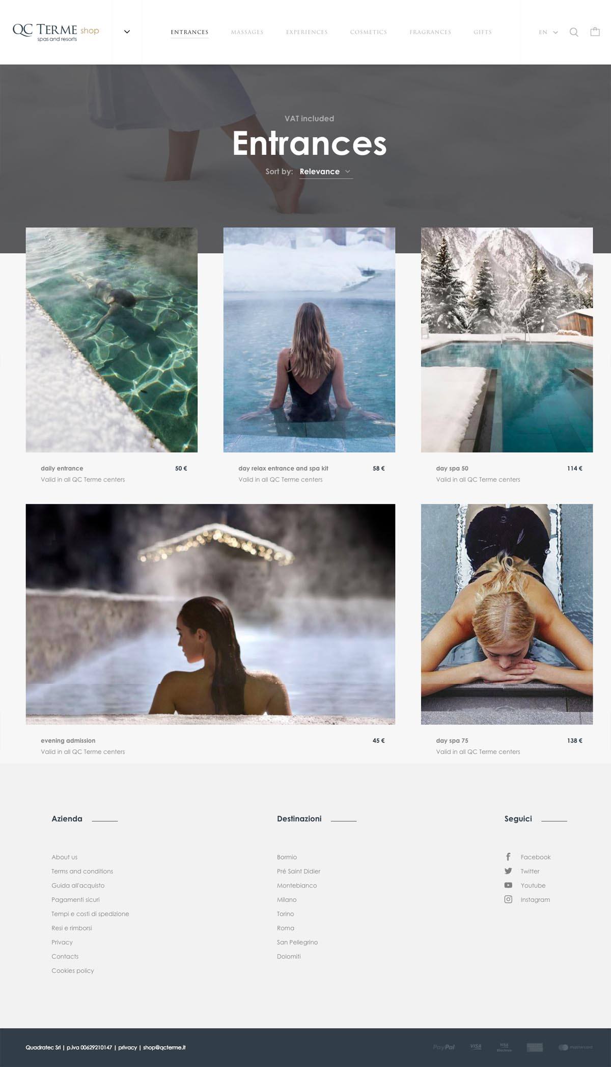 eCommerce website: QC Terme