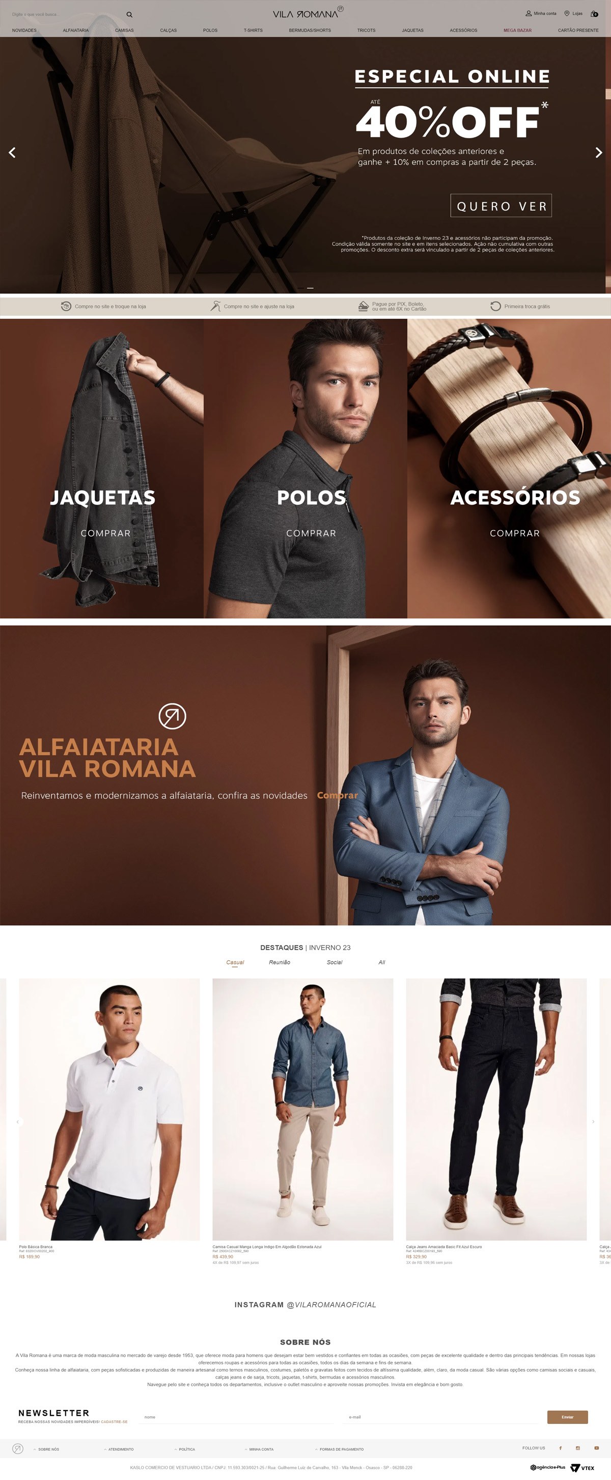 eCommerce website: Vila Romana