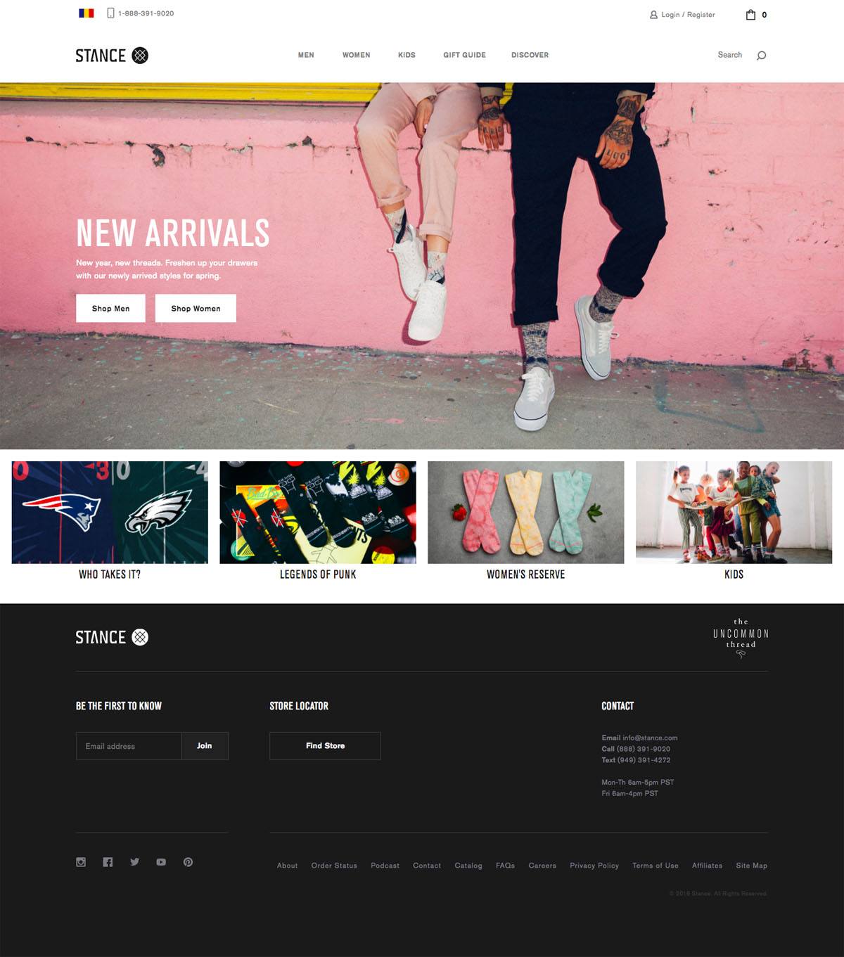eCommerce website: Stance
