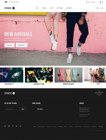 eCommerce website: Stance