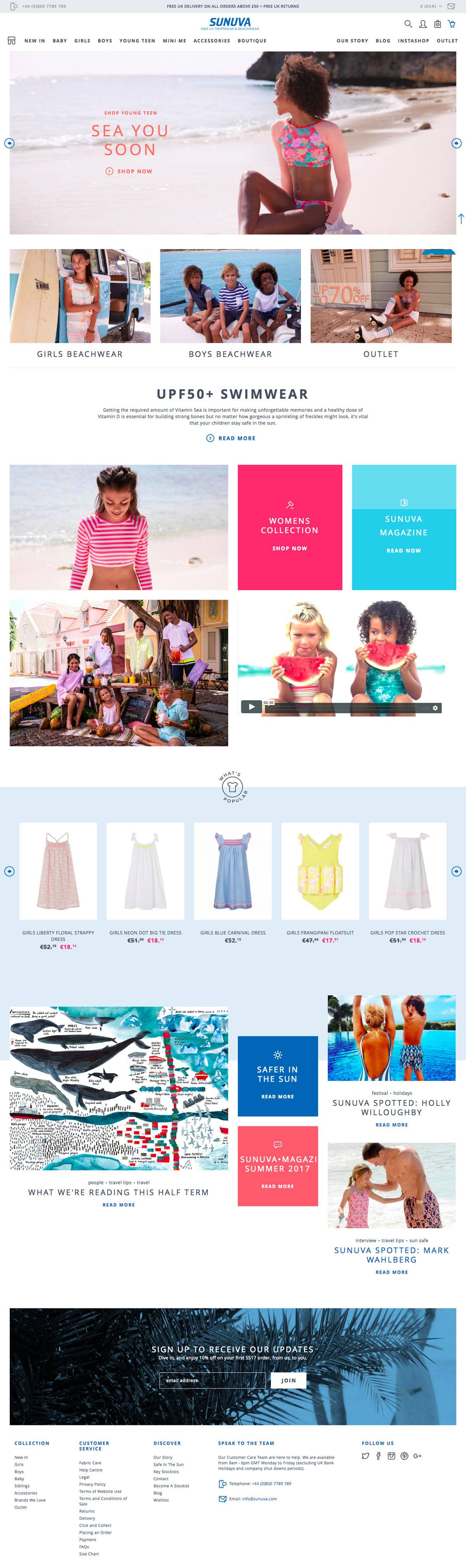 eCommerce website: Sunuva