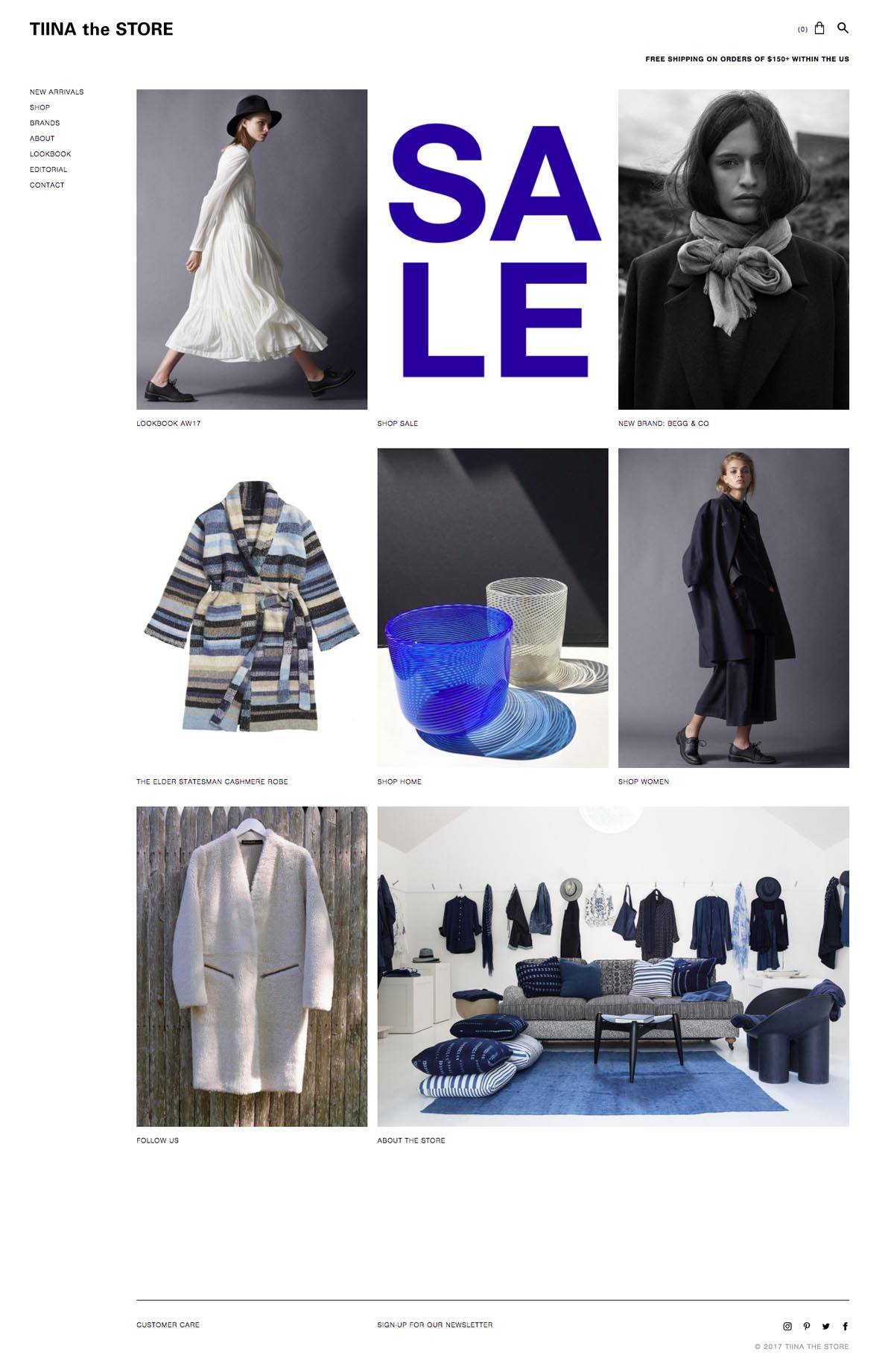 eCommerce website: TIINA The STORE