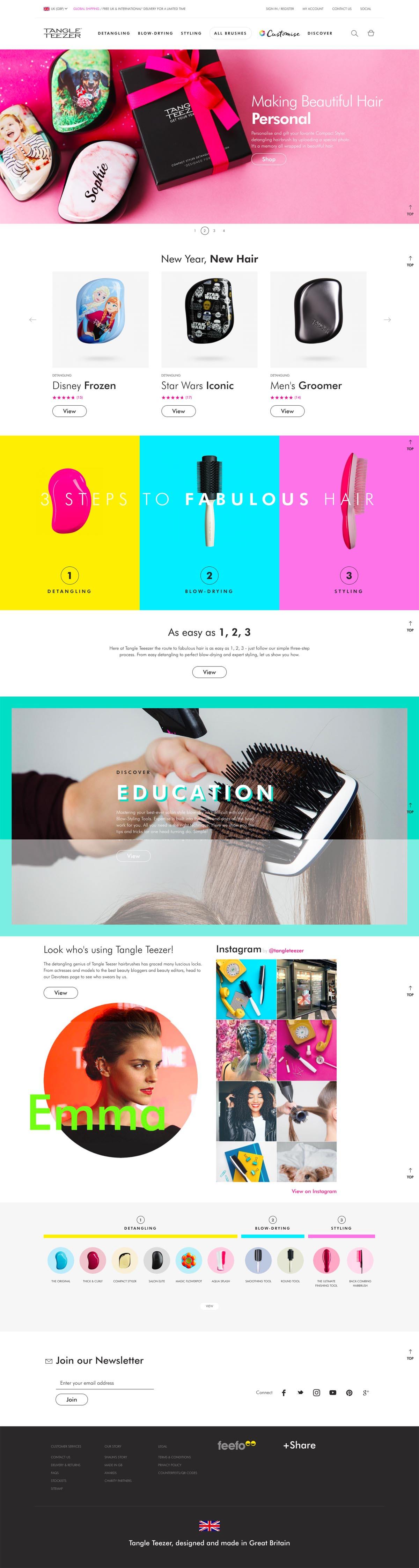 eCommerce website: Tangle Teezer