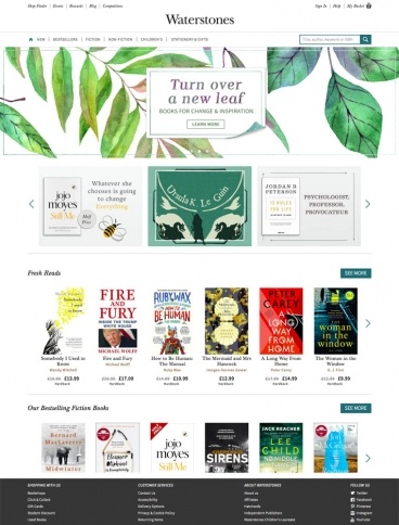 eCommerce website: Waterstones