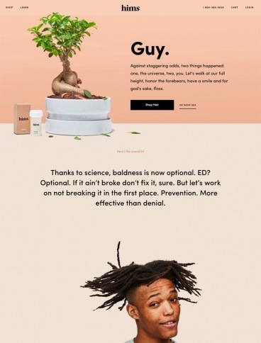 eCommerce website: hims