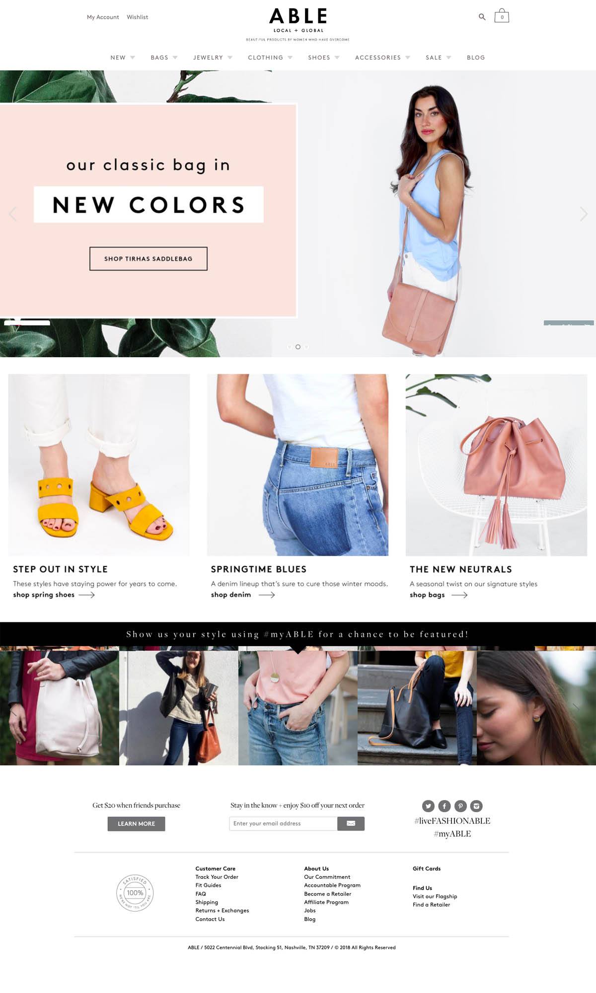 eCommerce website: ABLE