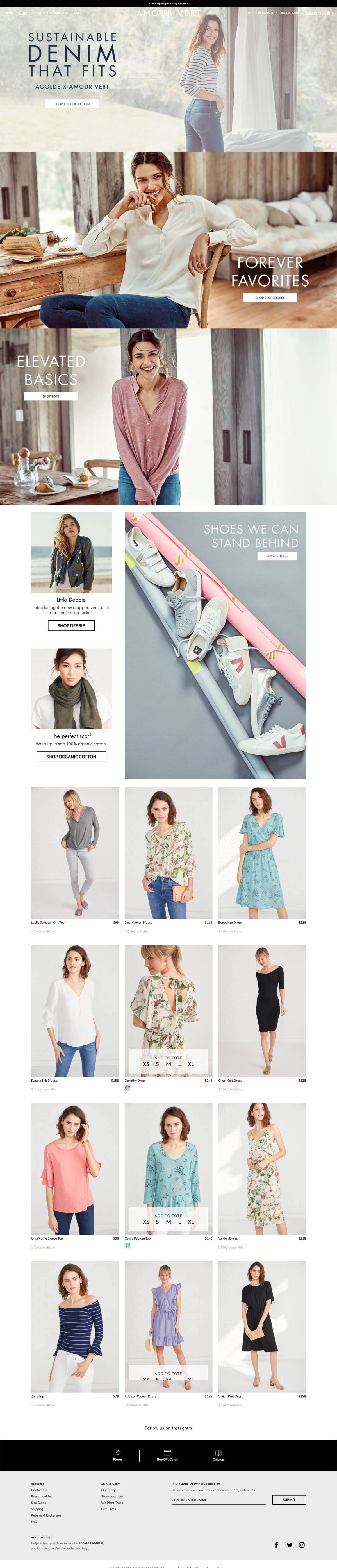 eCommerce website: Amour Vert