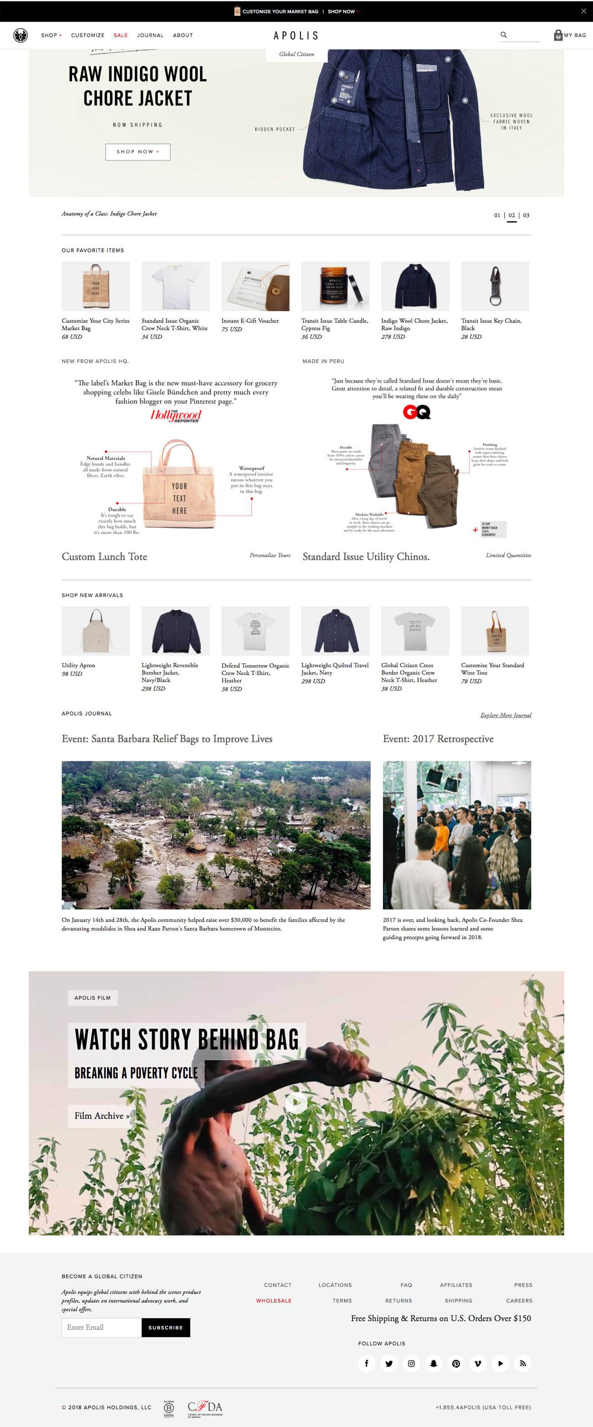 eCommerce website: Apolis