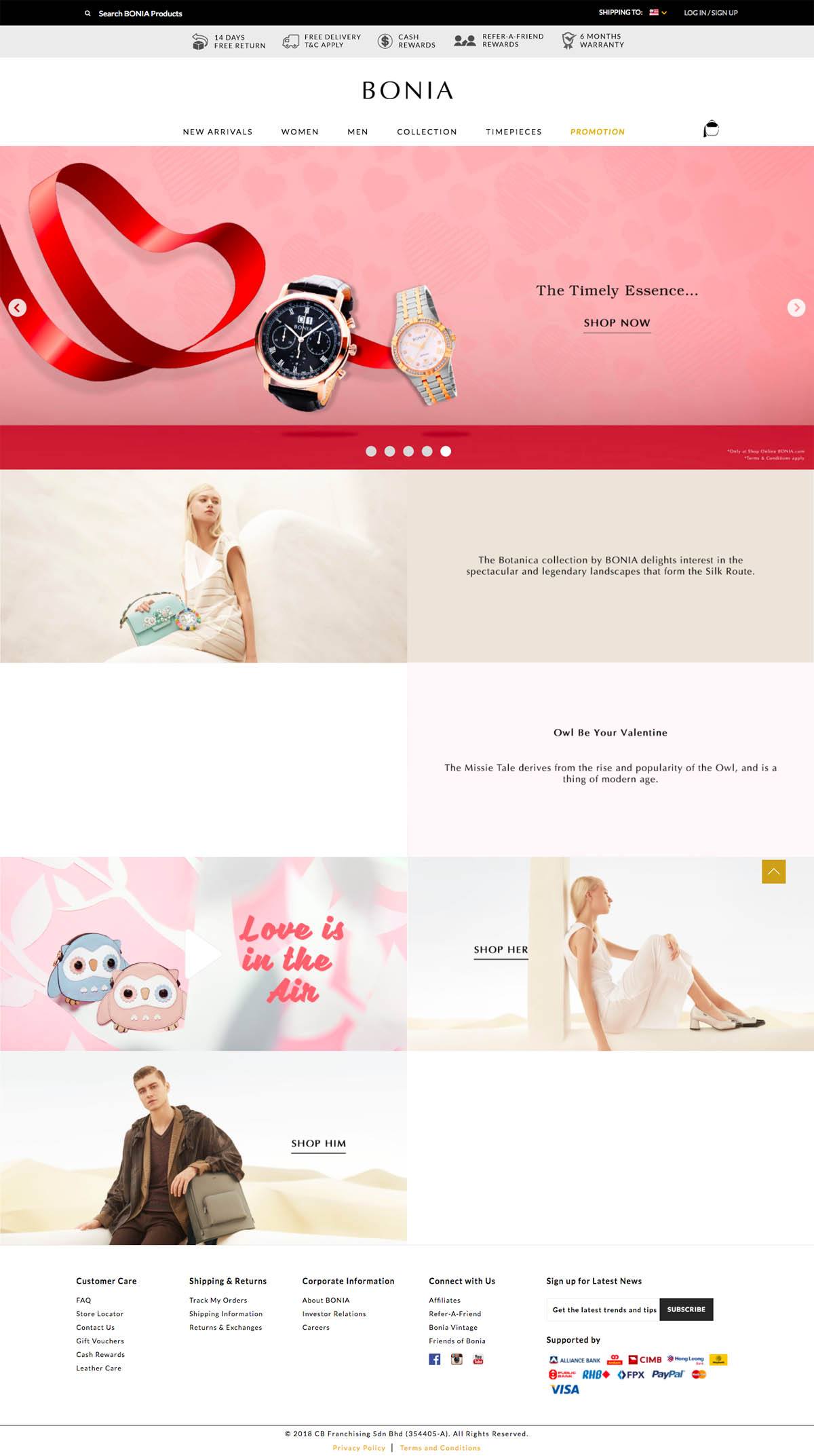 eCommerce website: BONIA