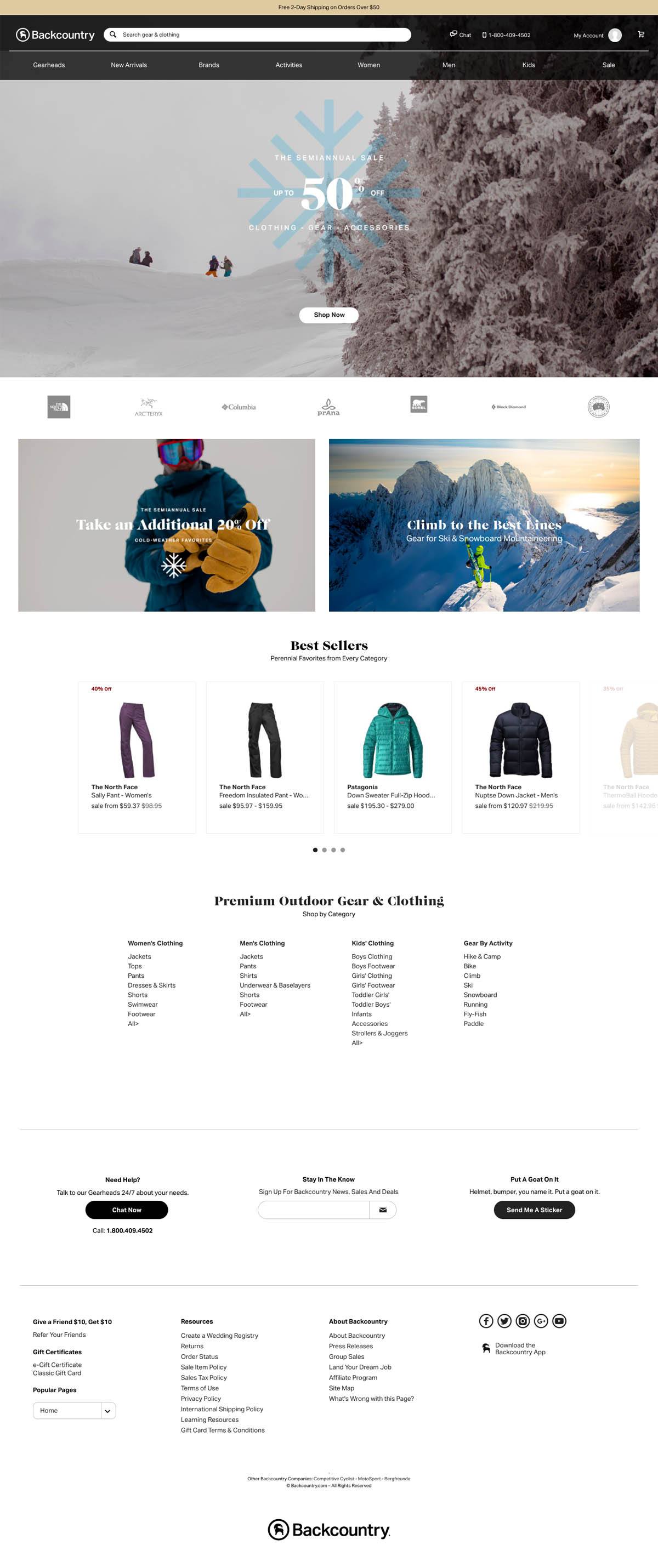eCommerce website: Backcountry
