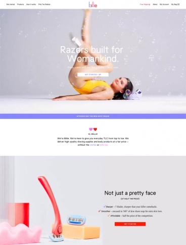 eCommerce website: Billie