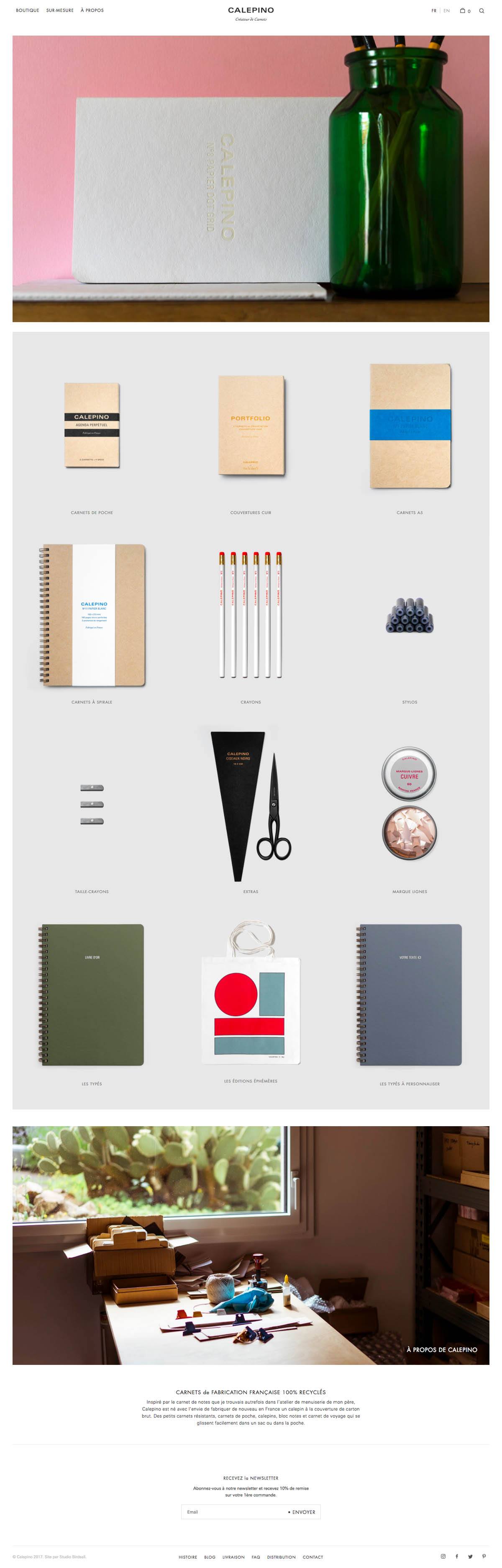 eCommerce website: Calepino