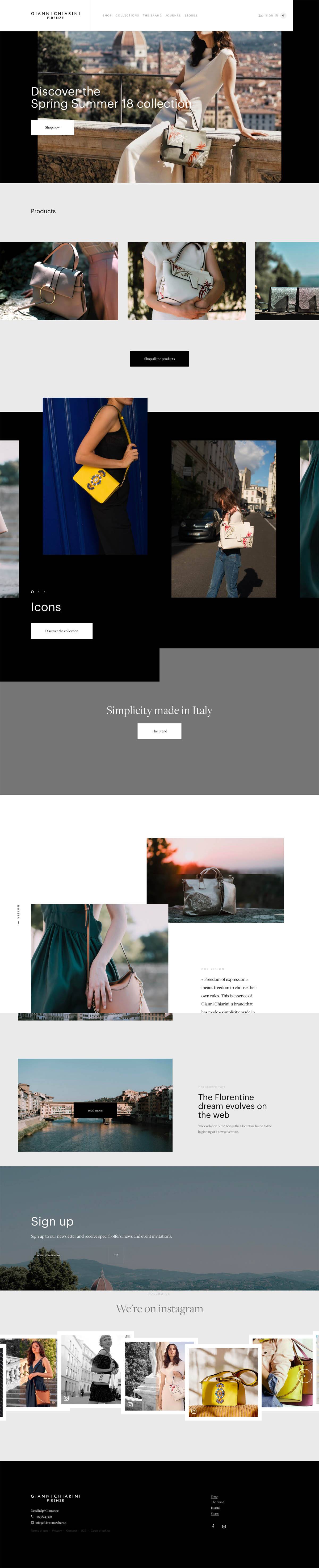 eCommerce website: Gianni Chiarini