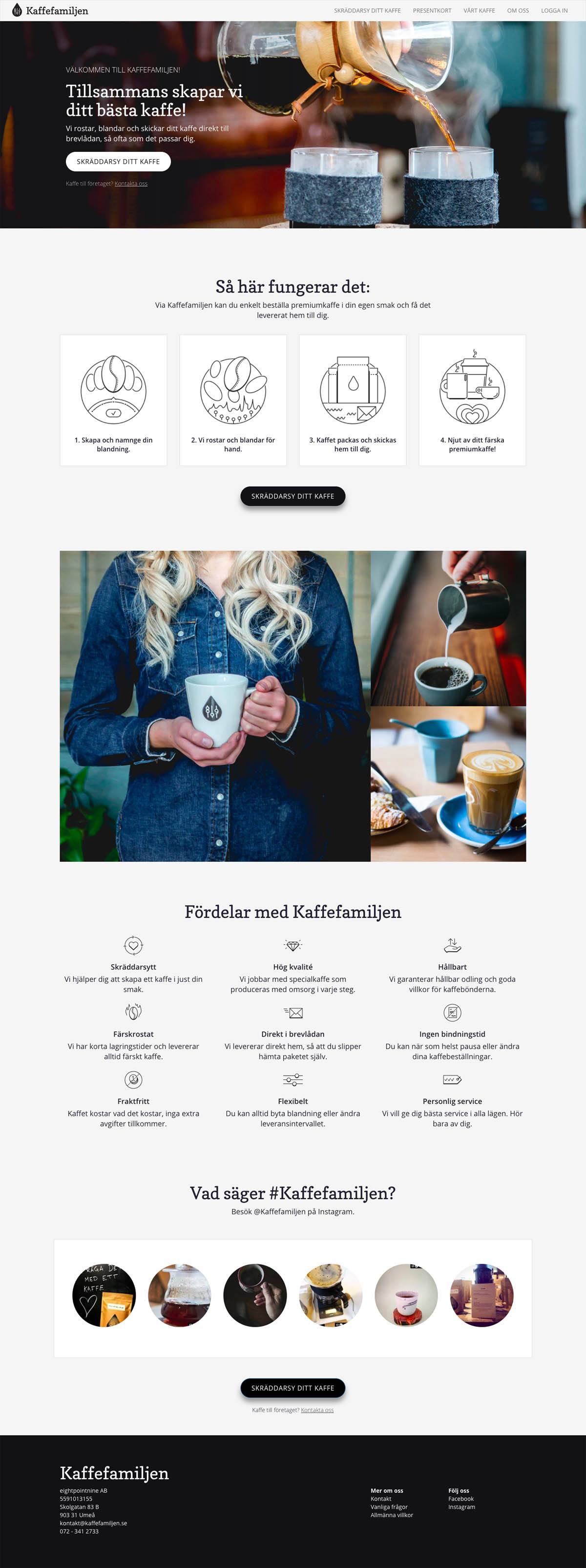 eCommerce website: Kaffefamiljen