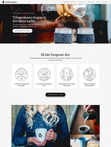 eCommerce website: Kaffefamiljen