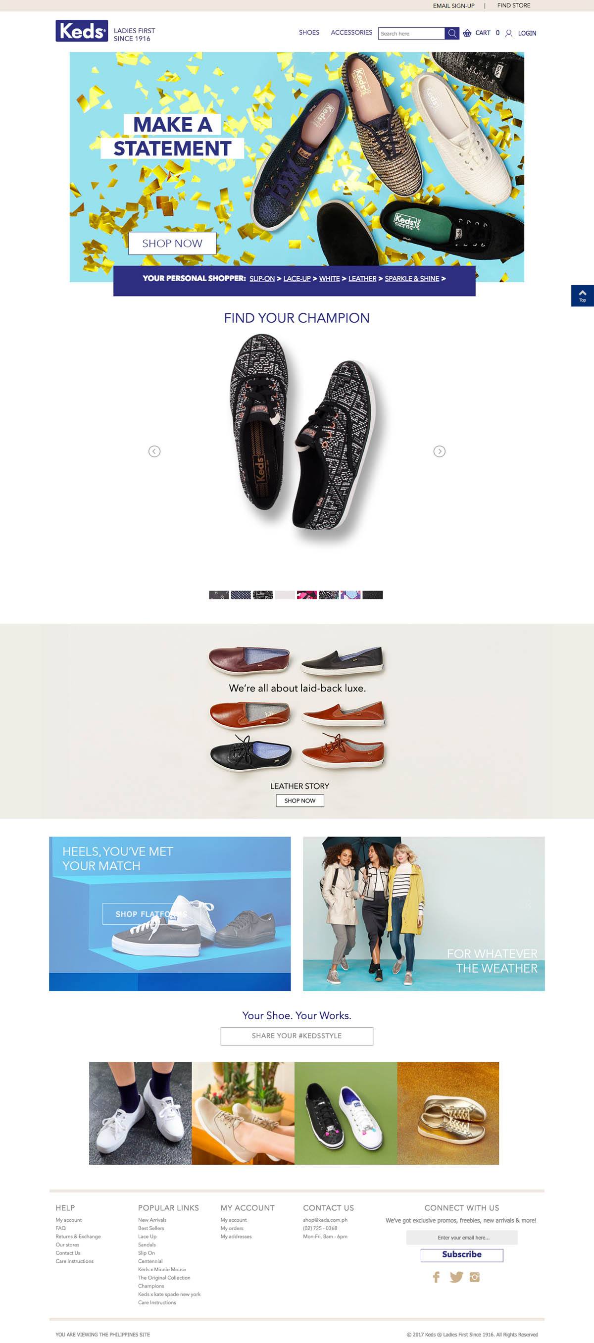 eCommerce website: Keds