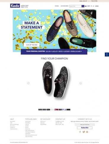 eCommerce website: Keds