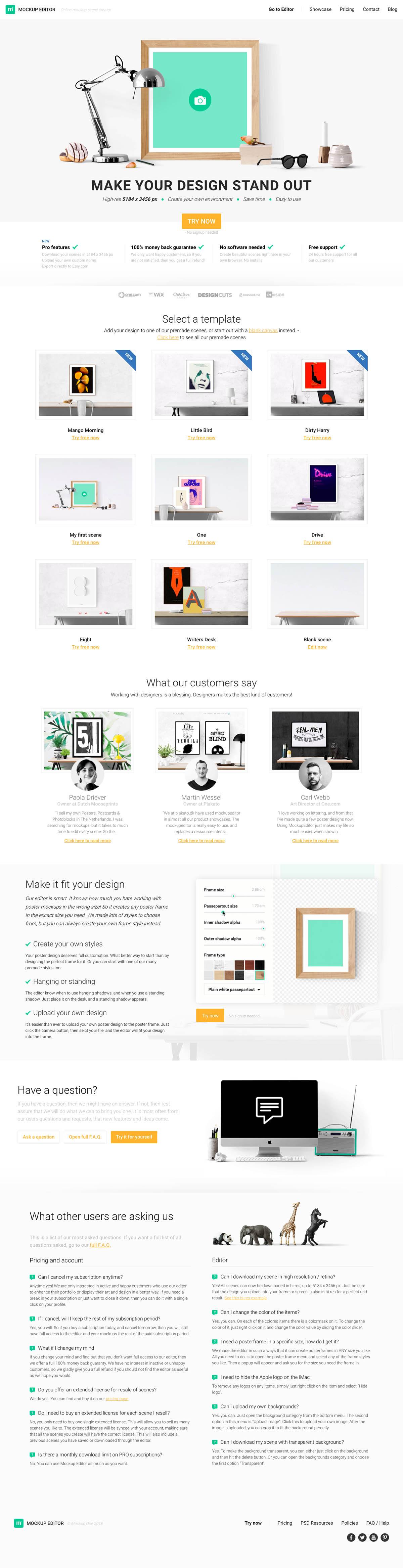 eCommerce website: Mockup Editor