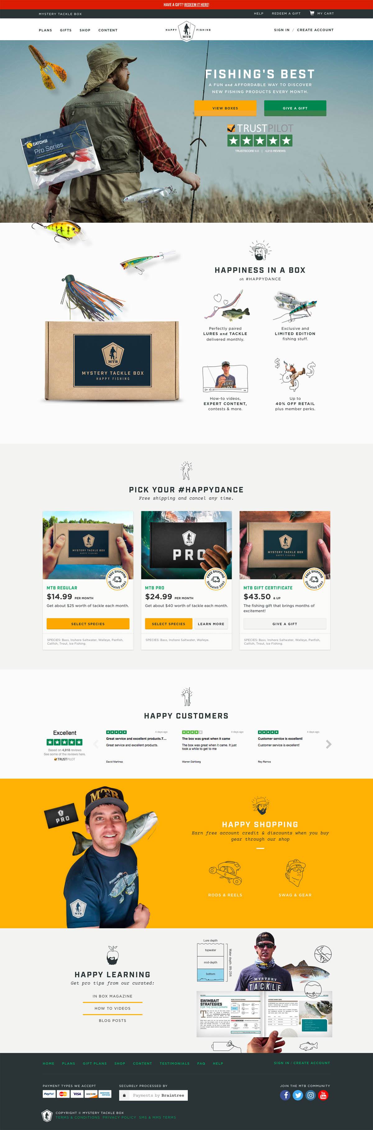 eCommerce website: Mystery Tackle Box