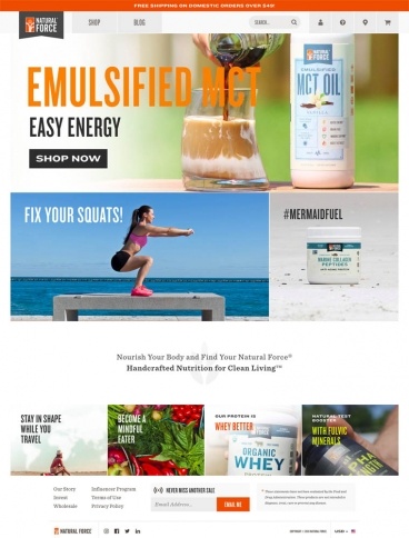eCommerce website: Natural Force Nutrition