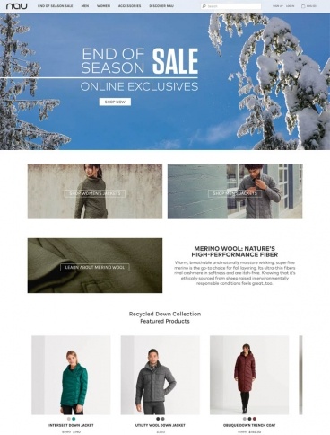 eCommerce website: Nau Clothing