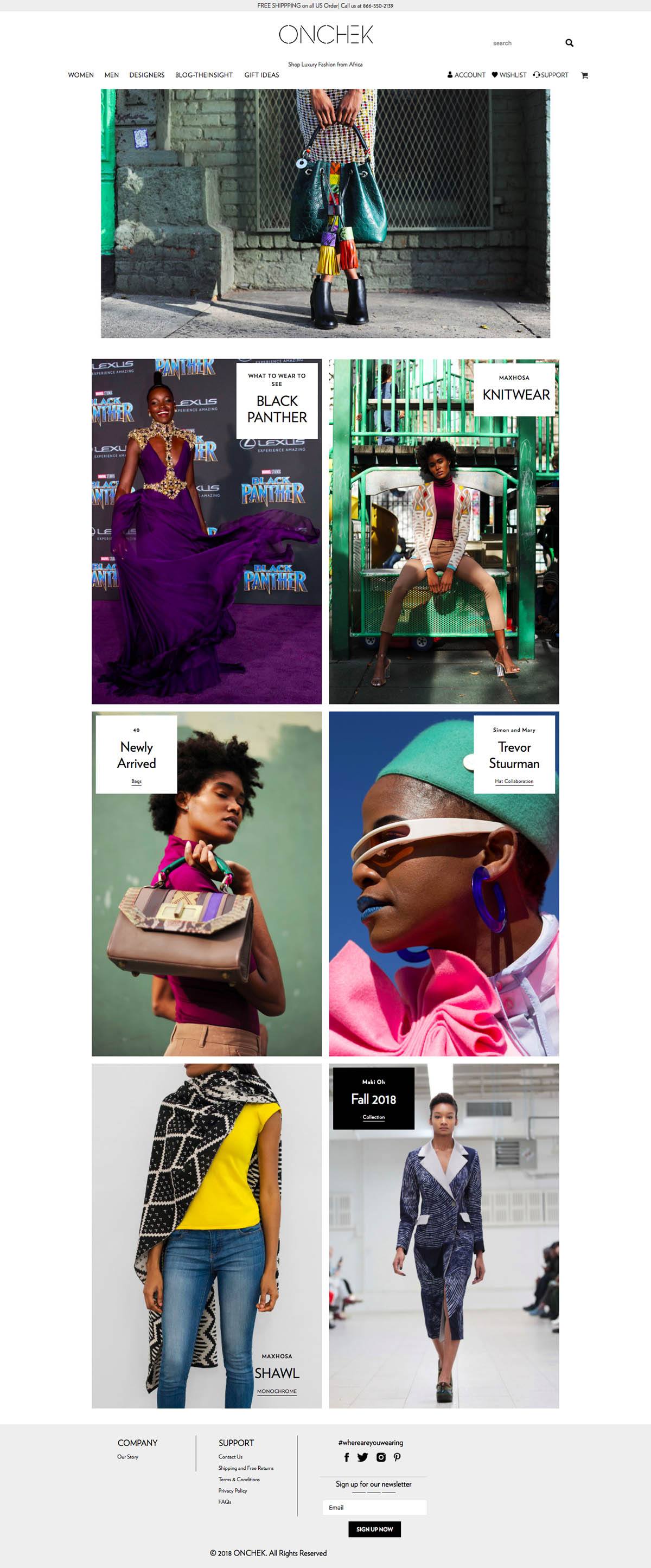 eCommerce website: ONCHEK