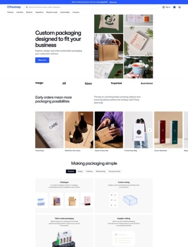 eCommerce website: Packhelp