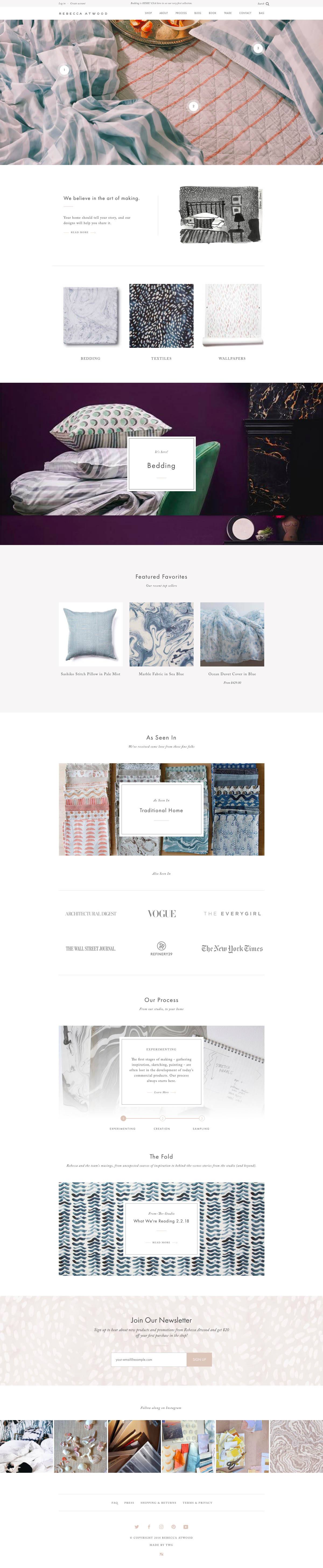 eCommerce website: Rebecca Atwood Designs