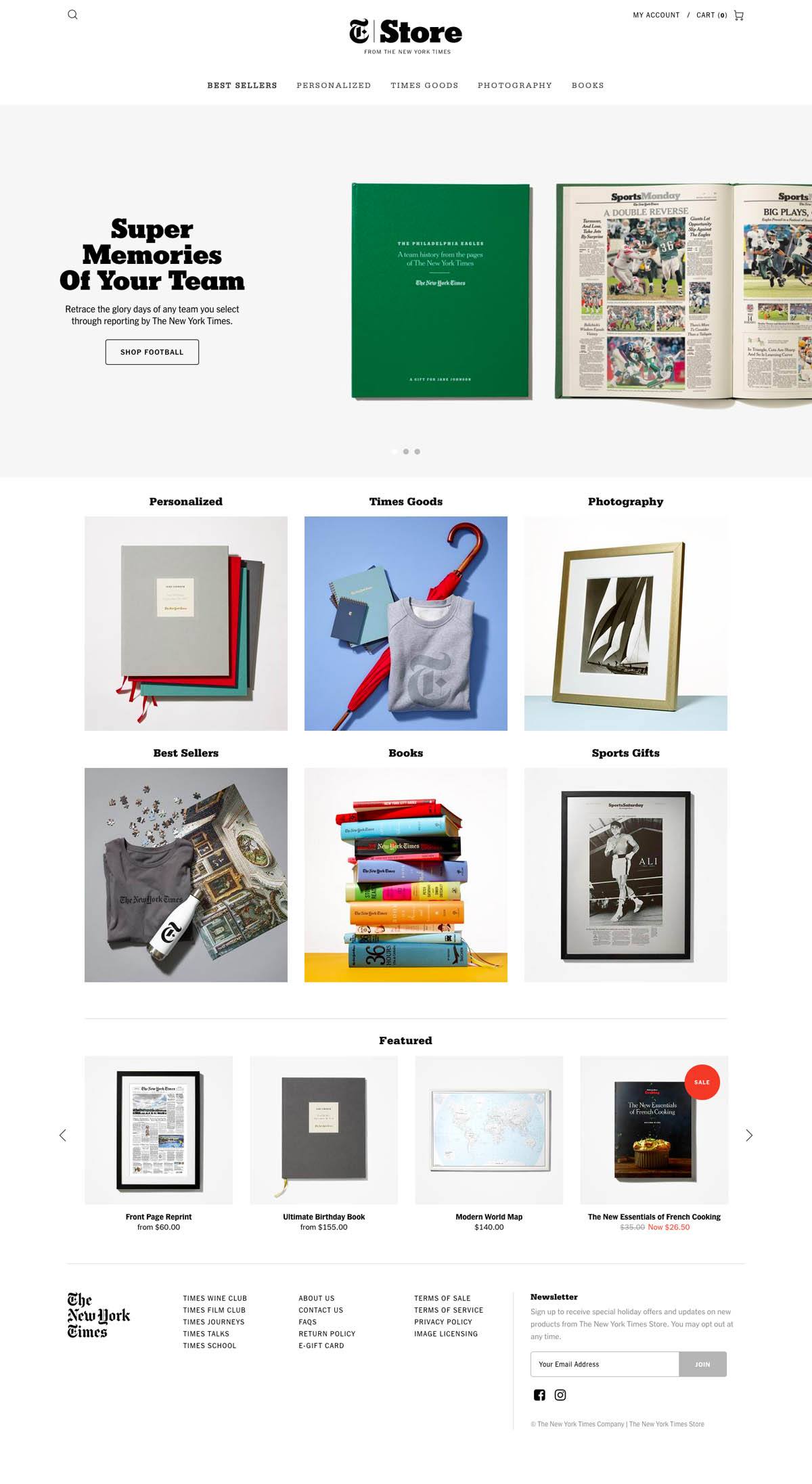 eCommerce website: The New York Times Store