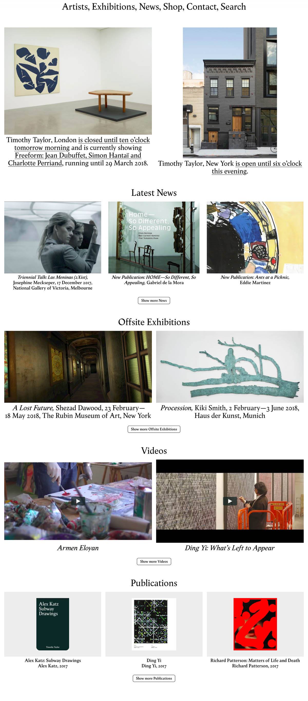 eCommerce website: Timothy Taylor