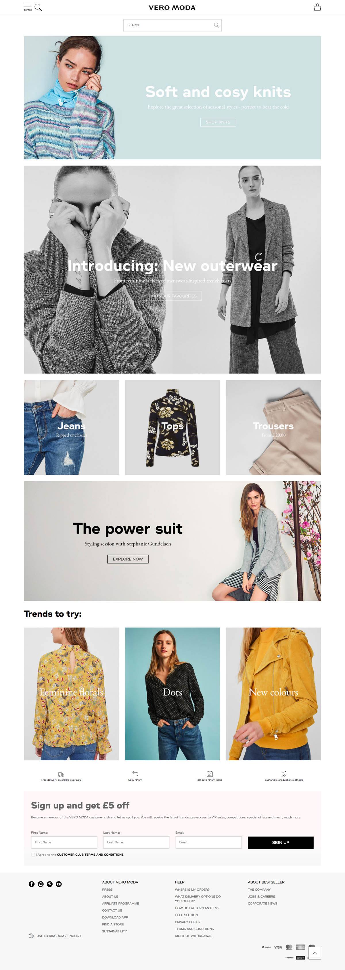 eCommerce website: Vero Moda
