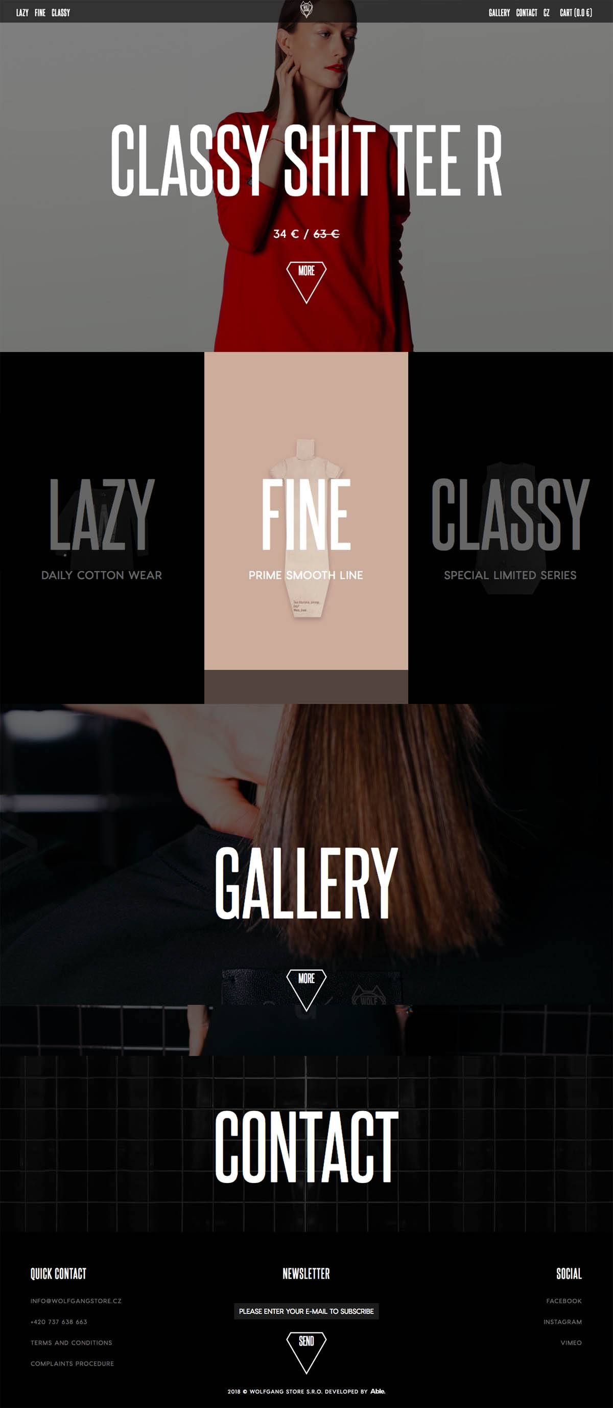 eCommerce website: WOLFGANG STORE