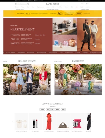 eCommerce website: David Jones