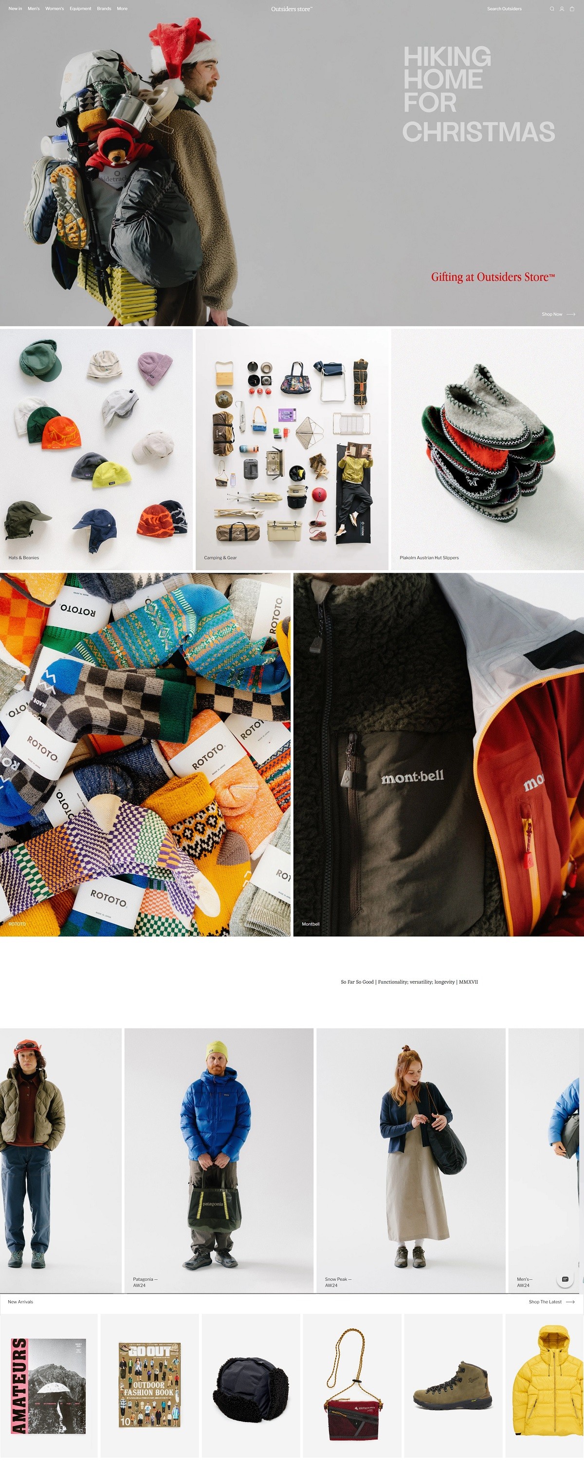 eCommerce website: Outsiders Store