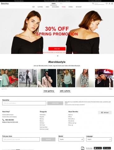 eCommerce website: Bershka