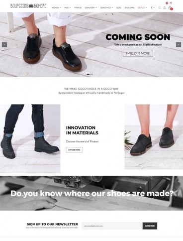 eCommerce website: Bourgeois Boheme