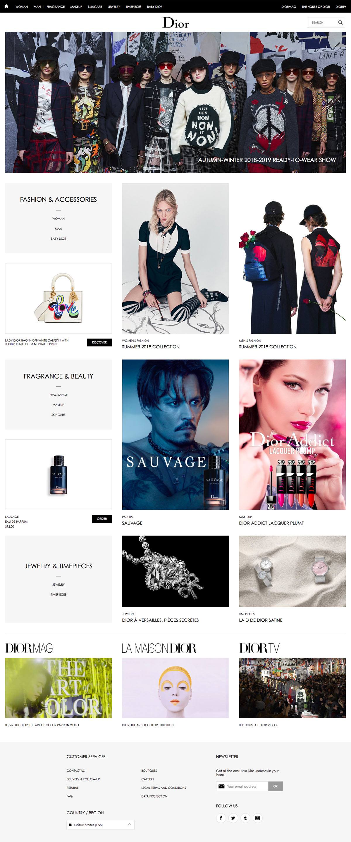 eCommerce website: Christian Dior