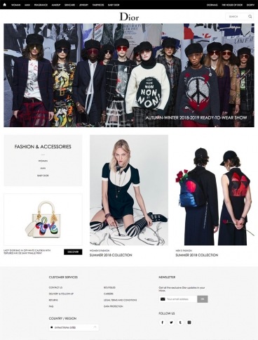 eCommerce website: Christian Dior
