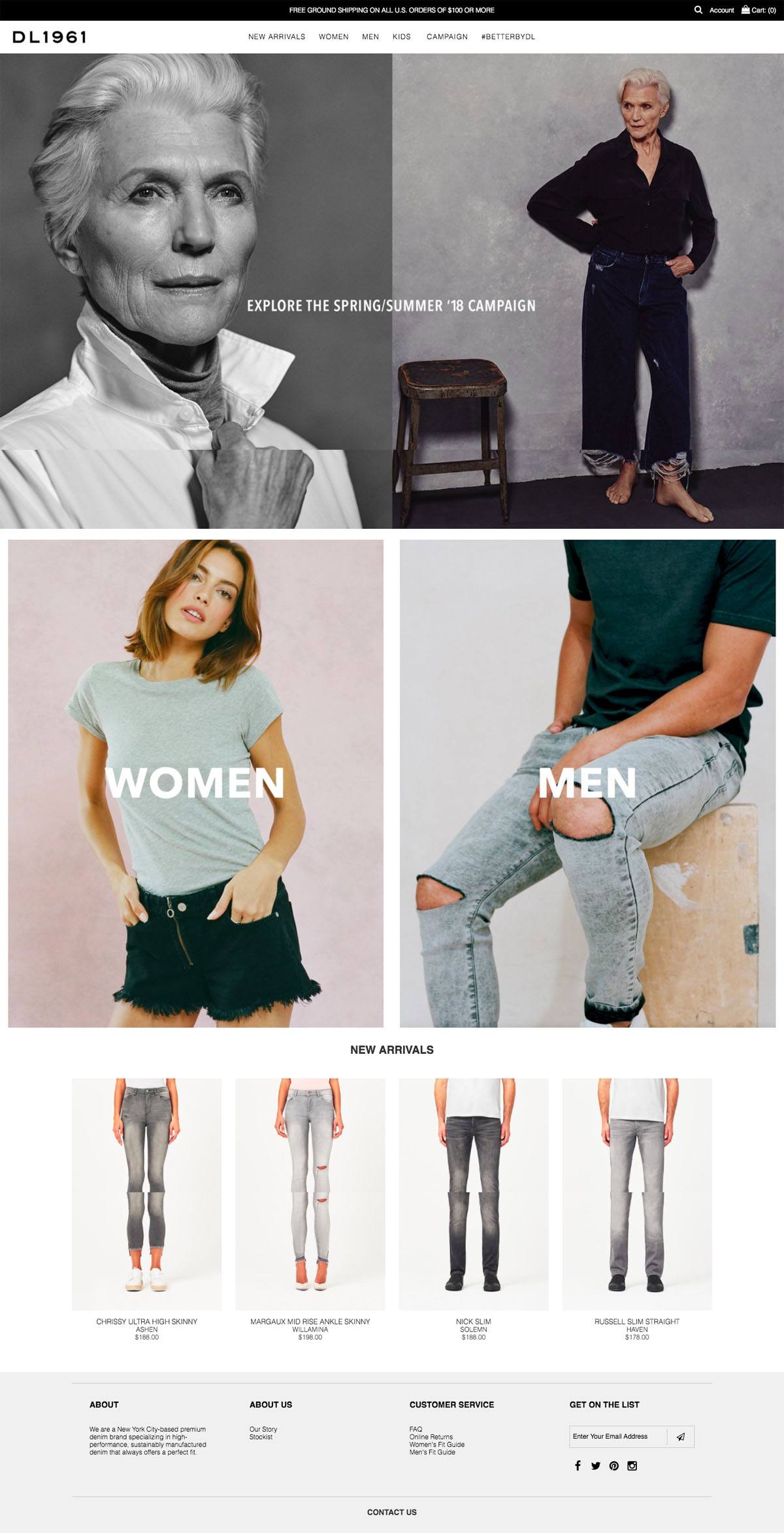 eCommerce website: DL1961 Premium Denim