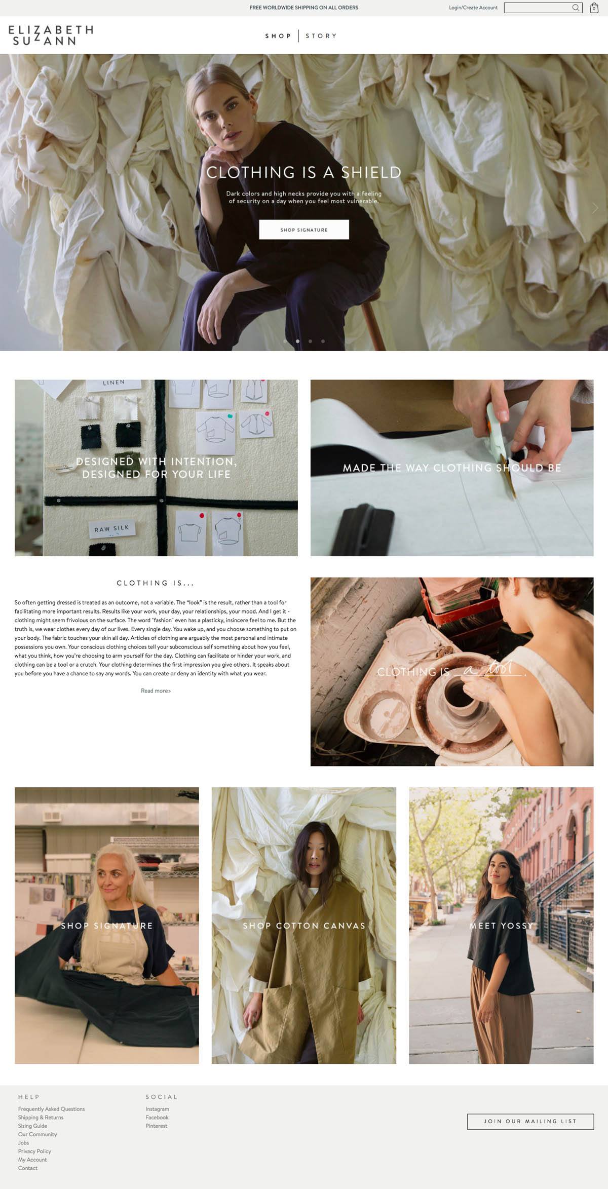 eCommerce website: Elizabeth Suzann