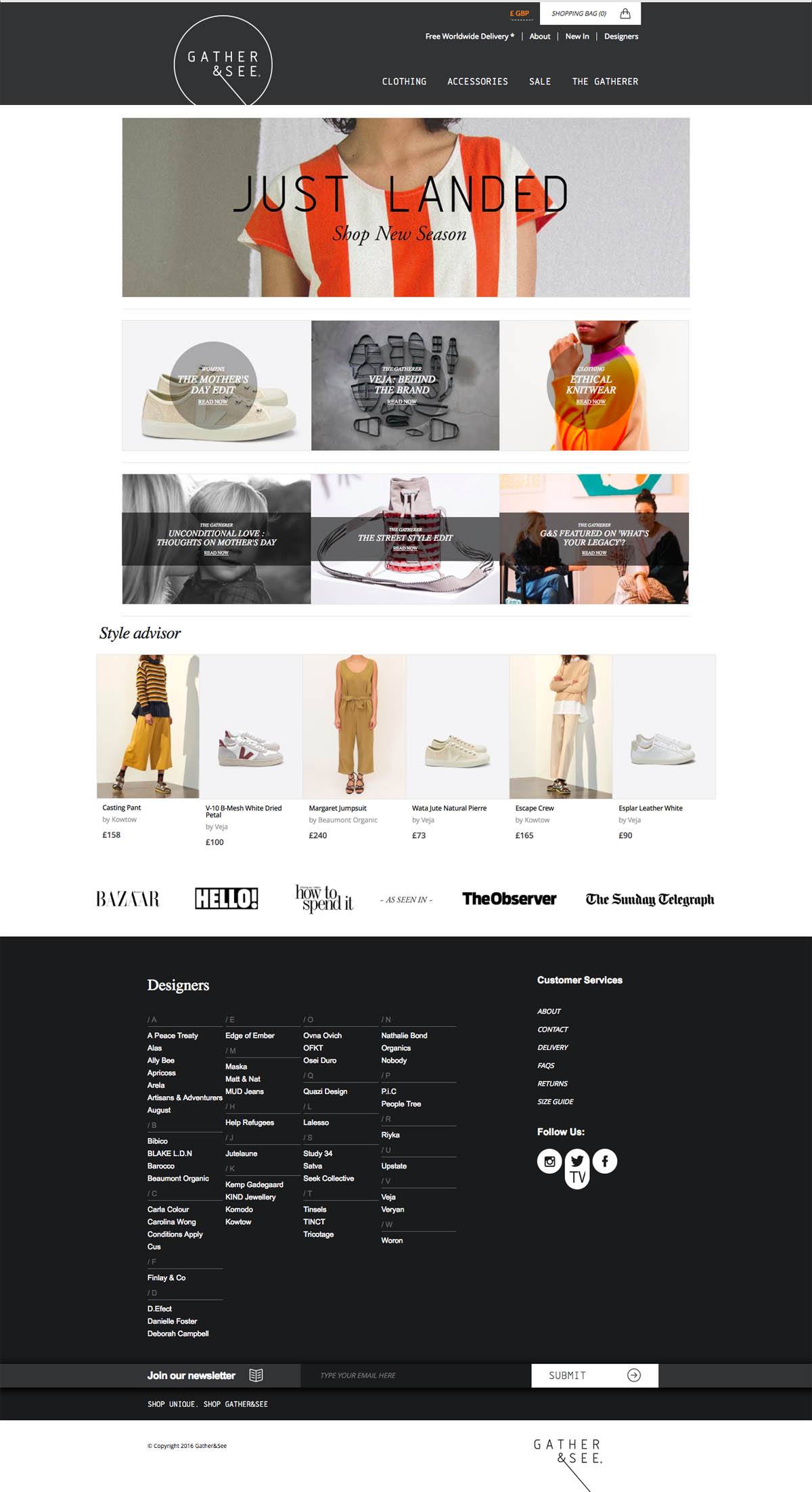 eCommerce website: Gather&See