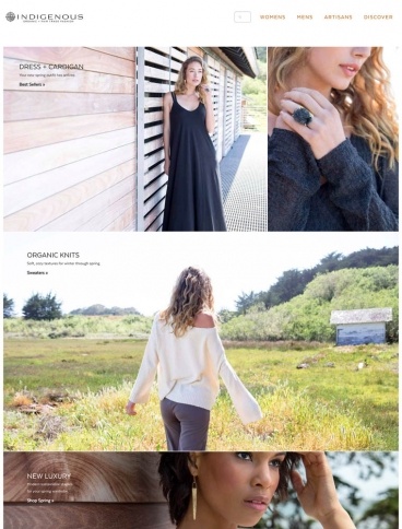 eCommerce website: INDIGENOUS